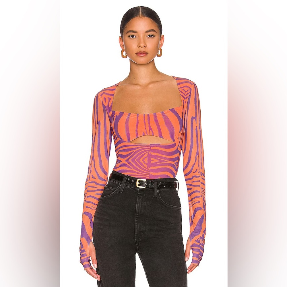 AFRM Noreen Top in Orange Zebra